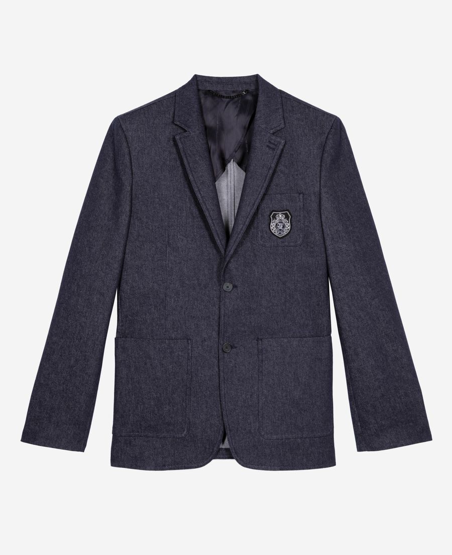 The Kooples HOMME NAVY veste de costume effet denim bleue