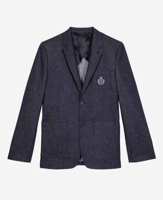 The Kooples HOMME NAVY veste de costume effet denim bleue