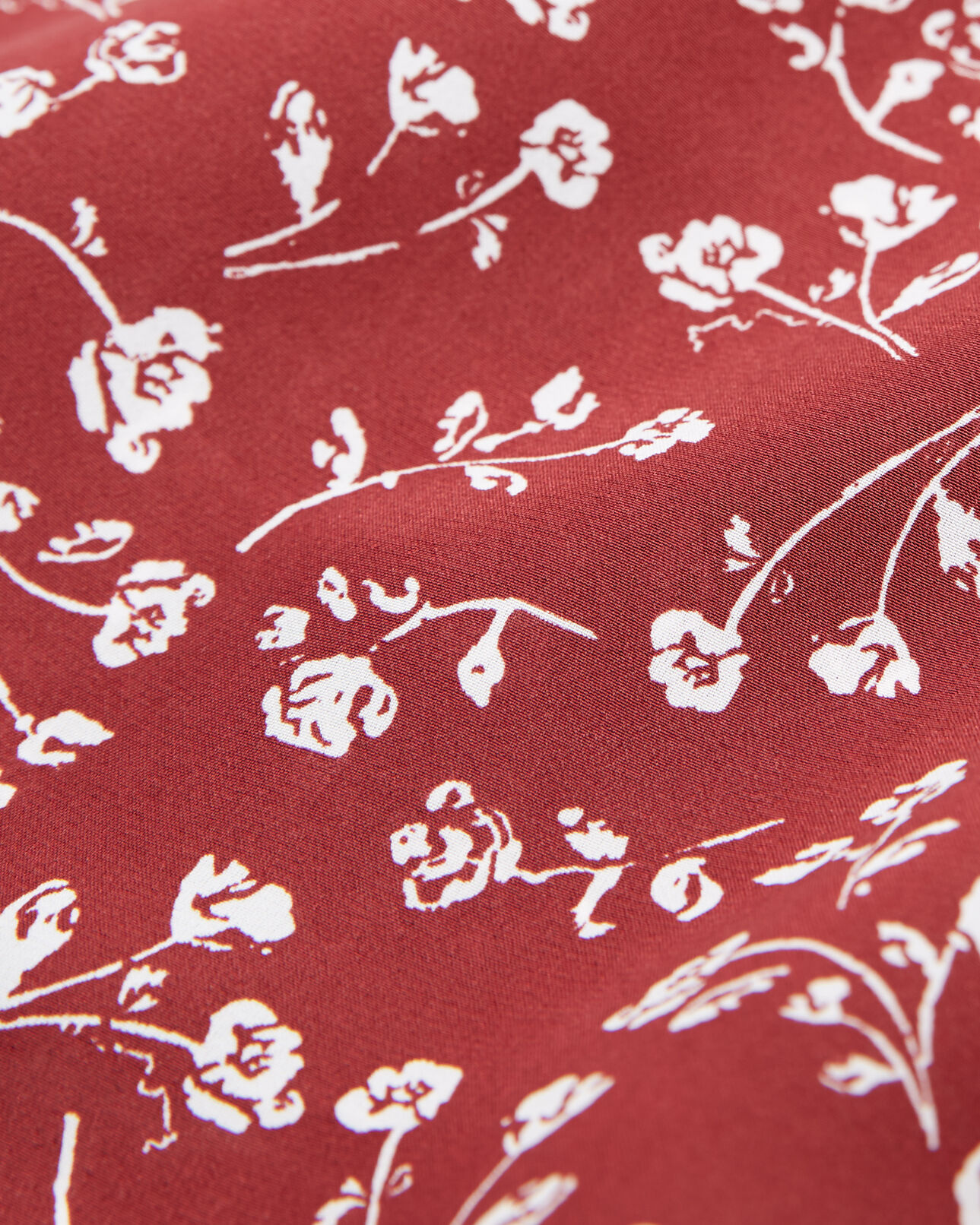 The Kooples WOMEN BURGUNDY flowing burgundy top with print and high neck