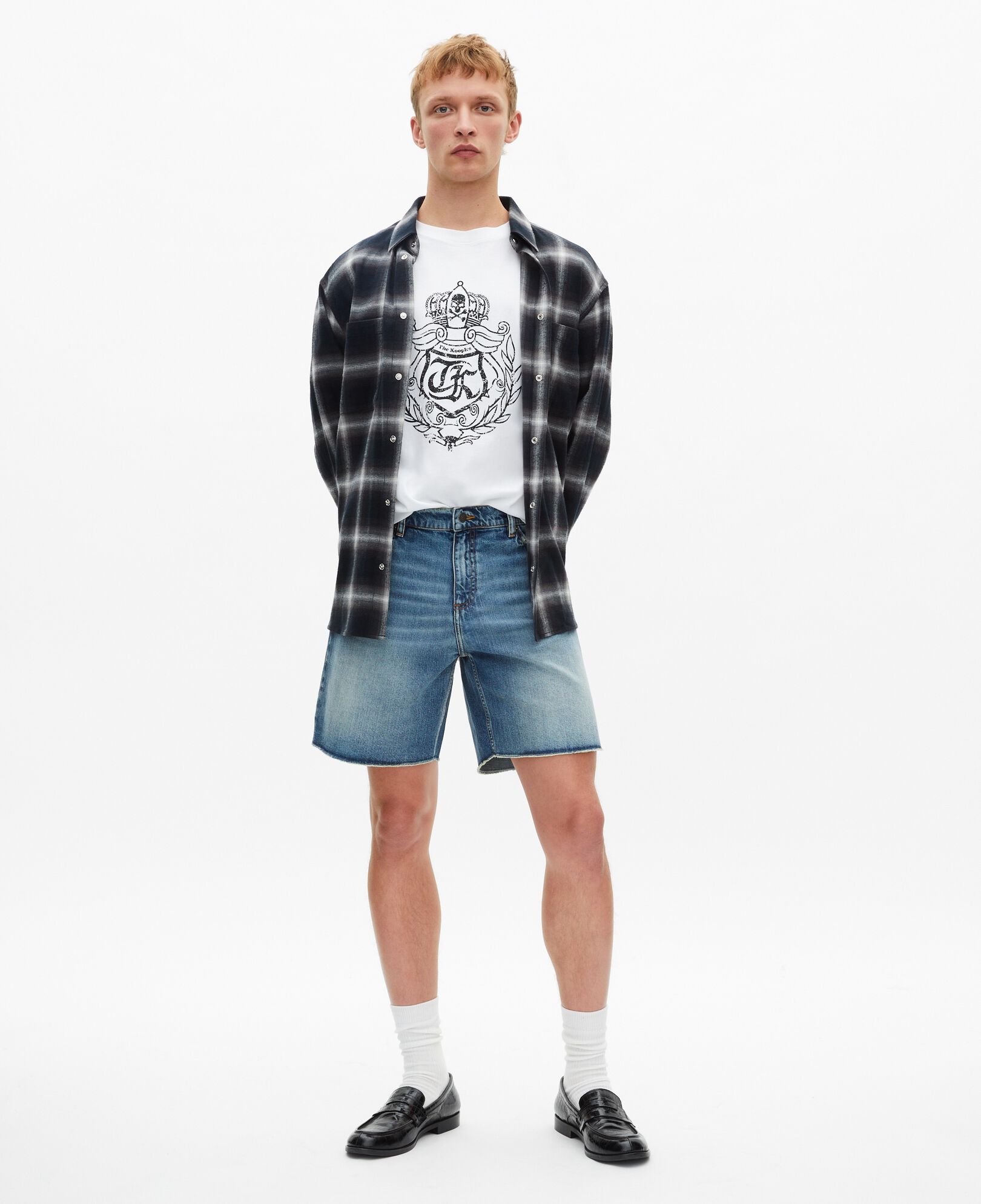 The Kooples HOMME WHITE t-shirt à sérigraphie blason blanc