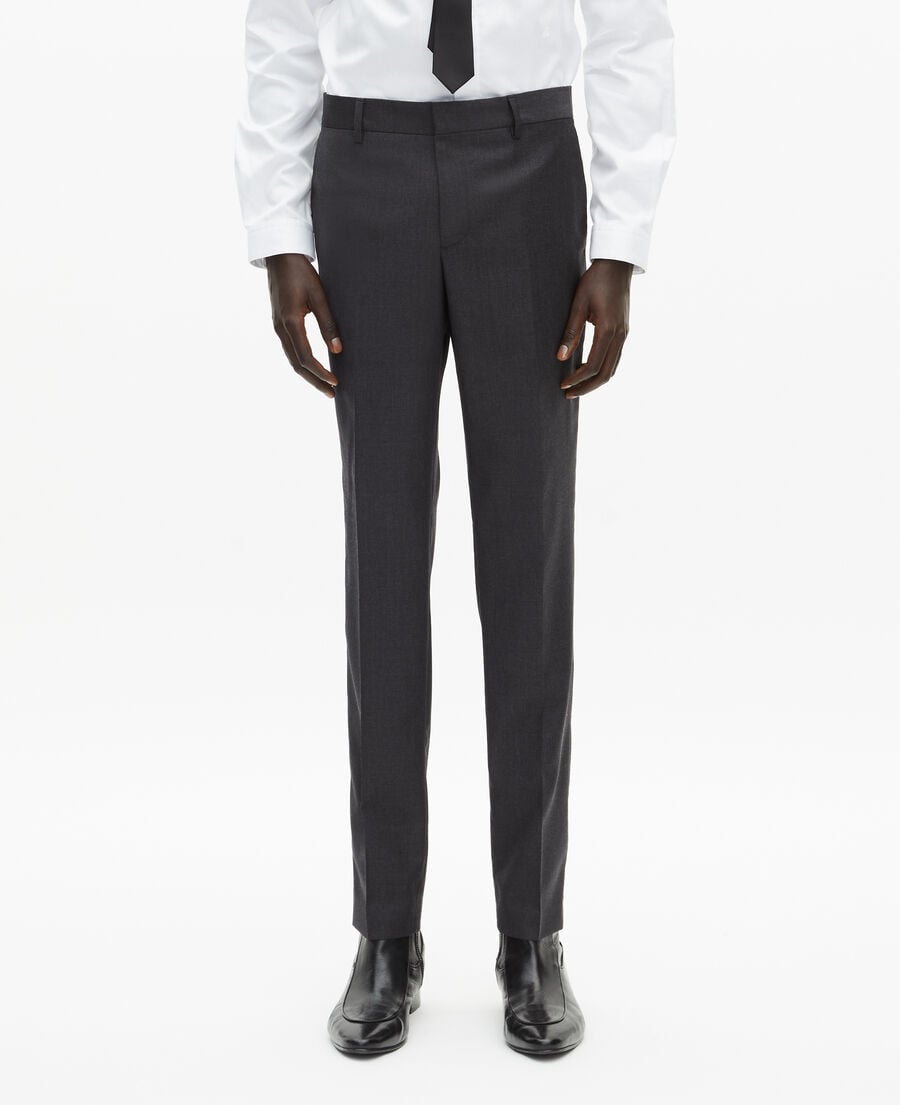 The Kooples HOMME GREY pantalon de costume ajust&eacute; en laine gris 