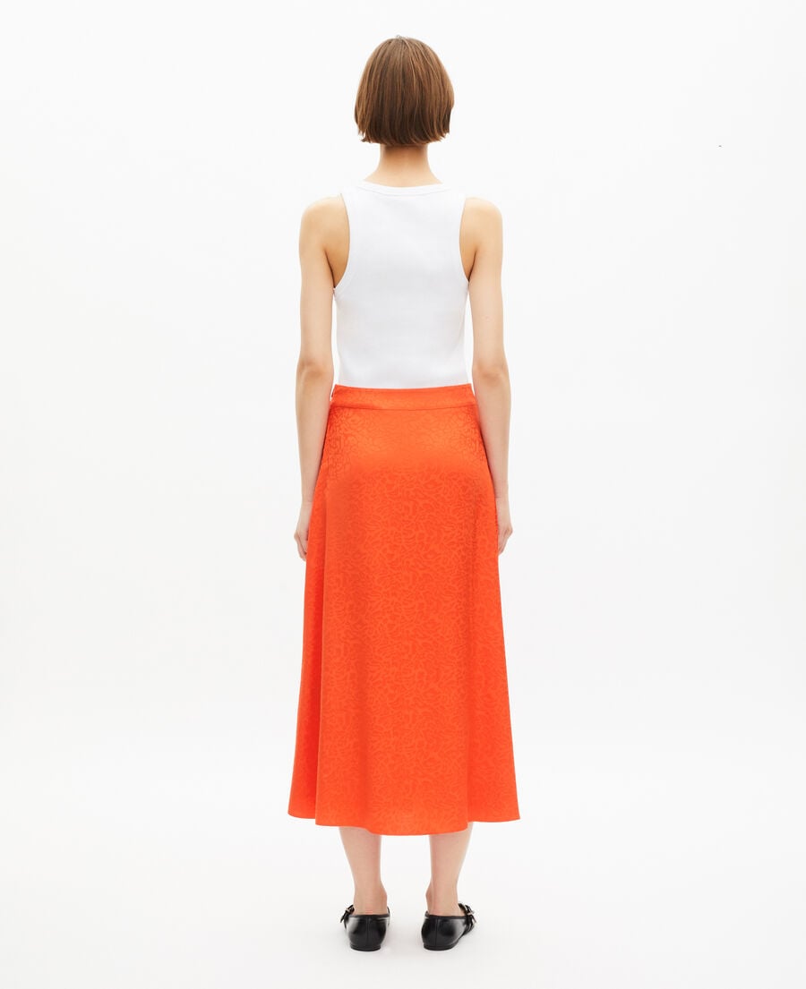 The Kooples MUJER ORANGE RED falda larga en jacquard naranja