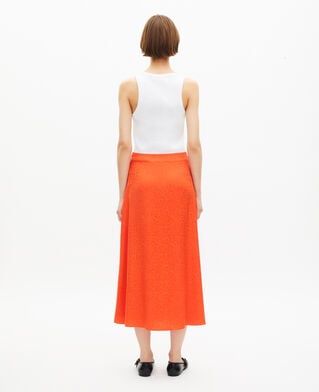 The Kooples MUJER ORANGE RED falda larga en jacquard naranja