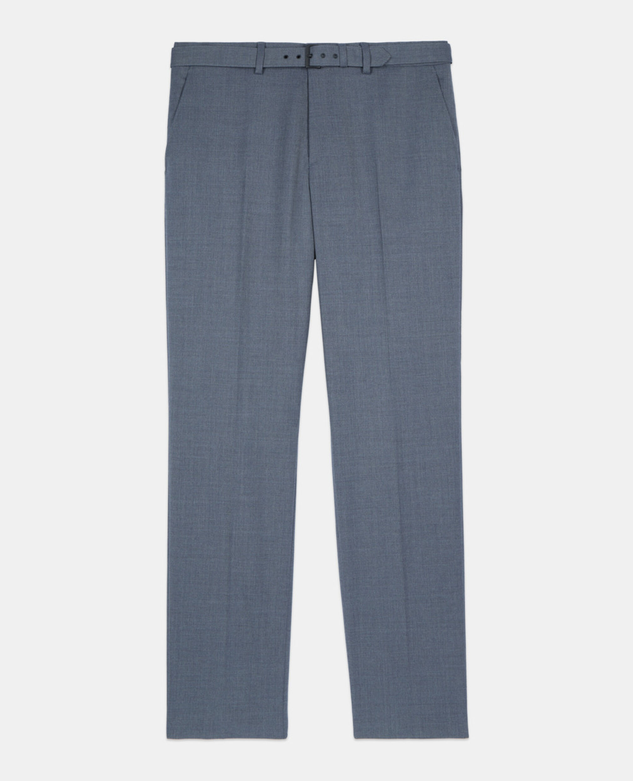 Blue wool suit trousers, BLUE, hi-res image number null