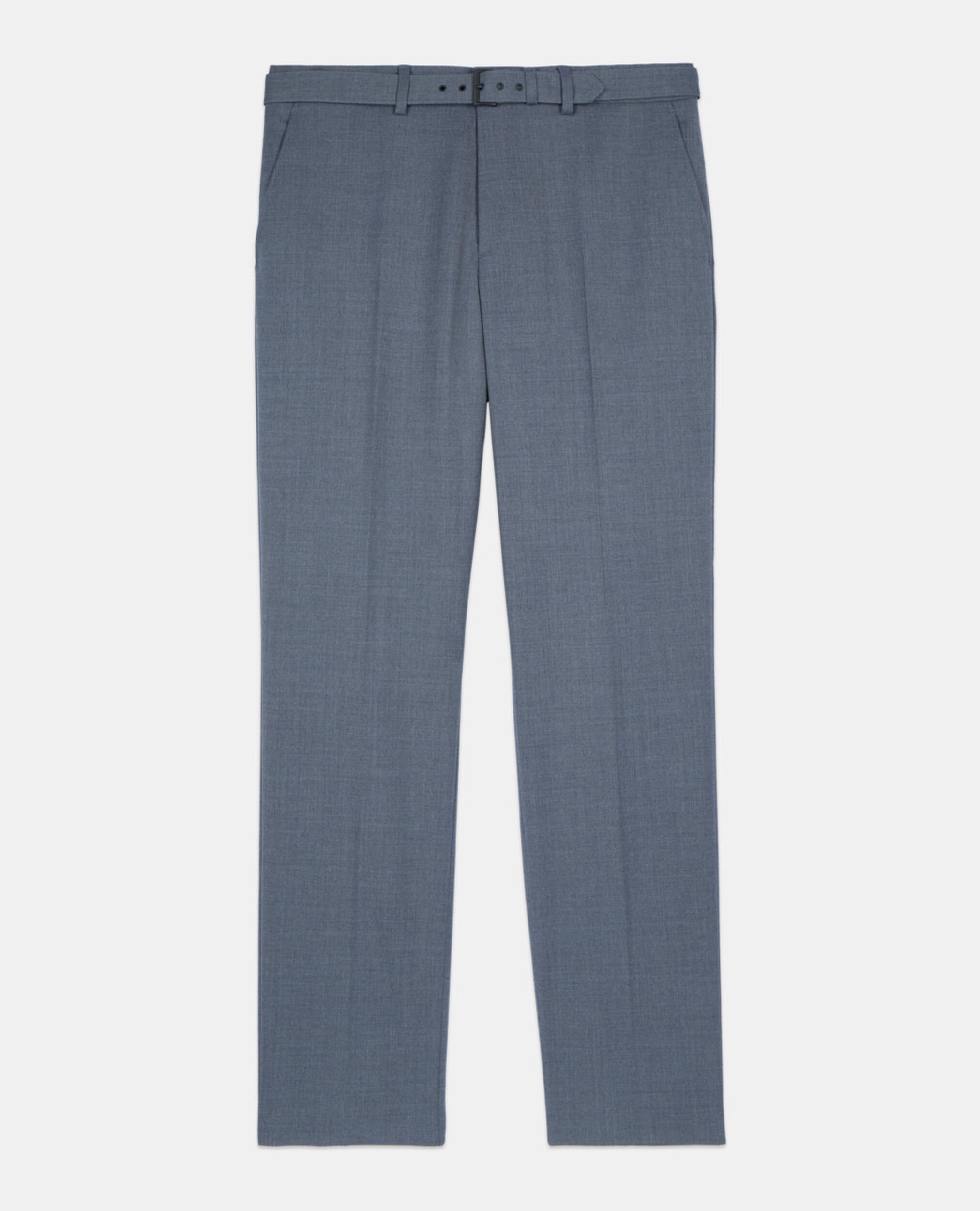 Blue wool suit trousers, BLUE, hi-res image number null