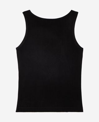 The Kooples FEMME BLACK top en maille avec cha&icirc;nes noir