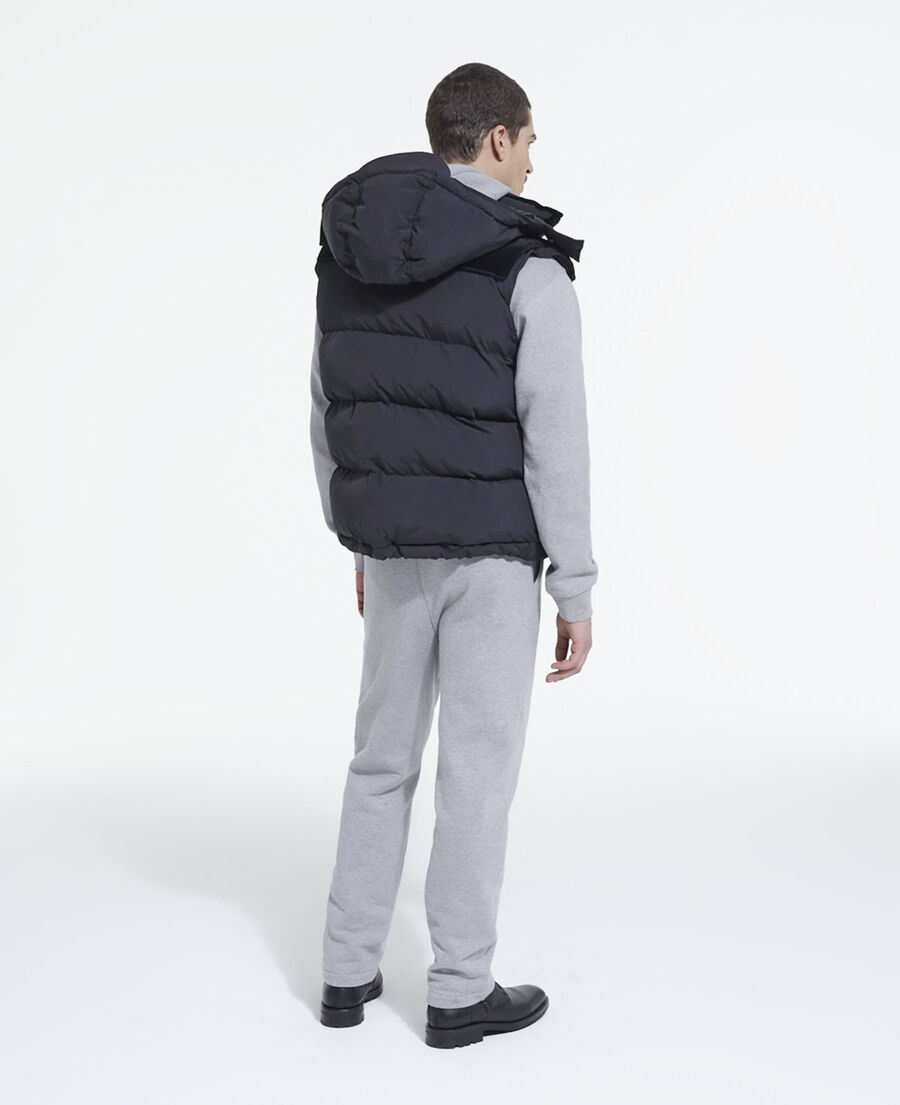 black sleeveless down jacket