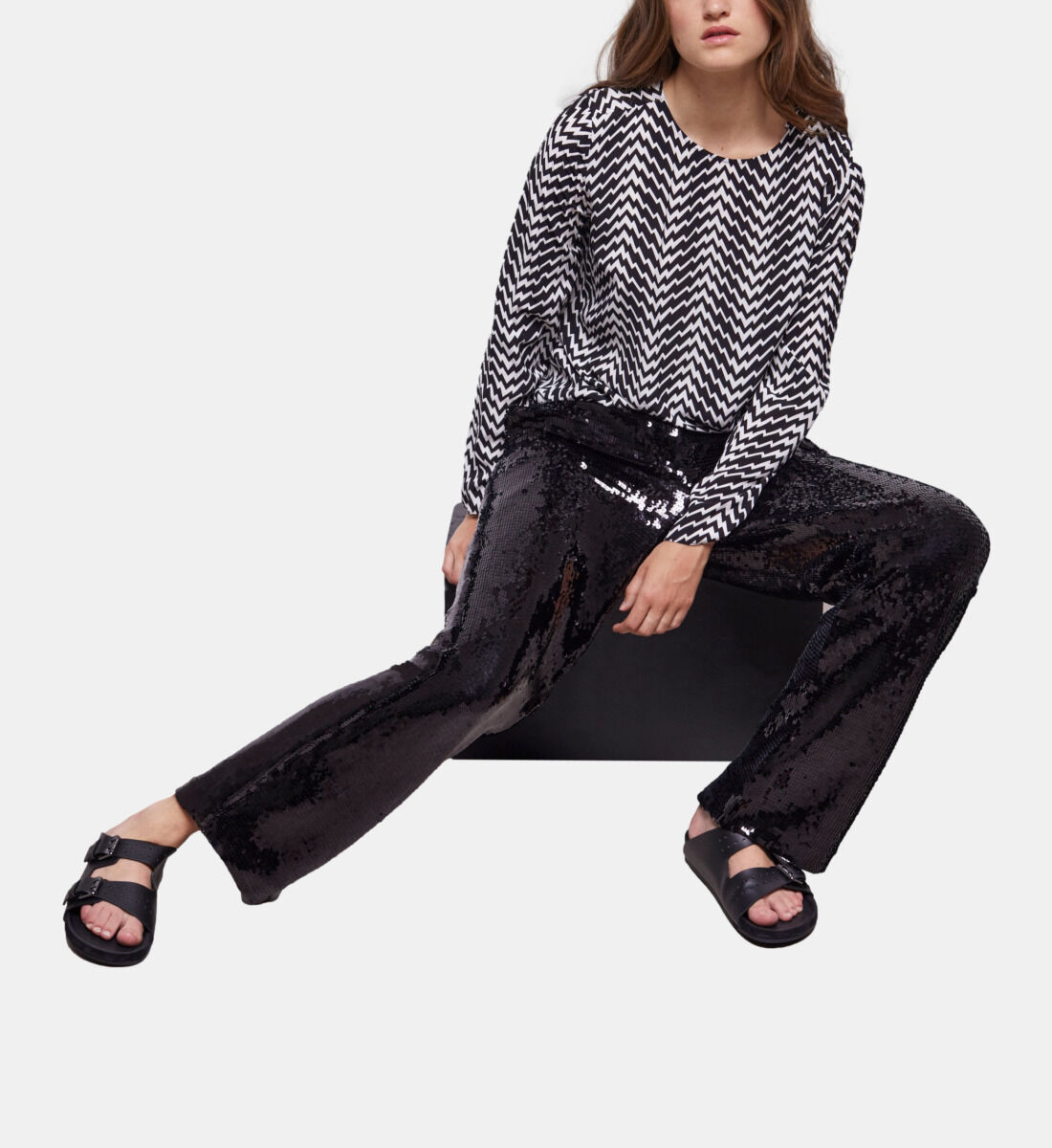 The Kooples black sequin pants an absolute essential this season