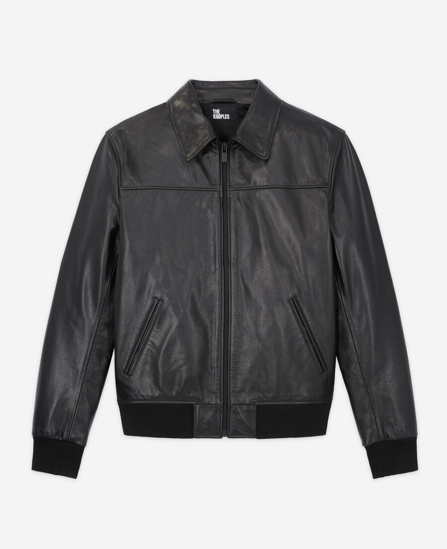 black leather jacket