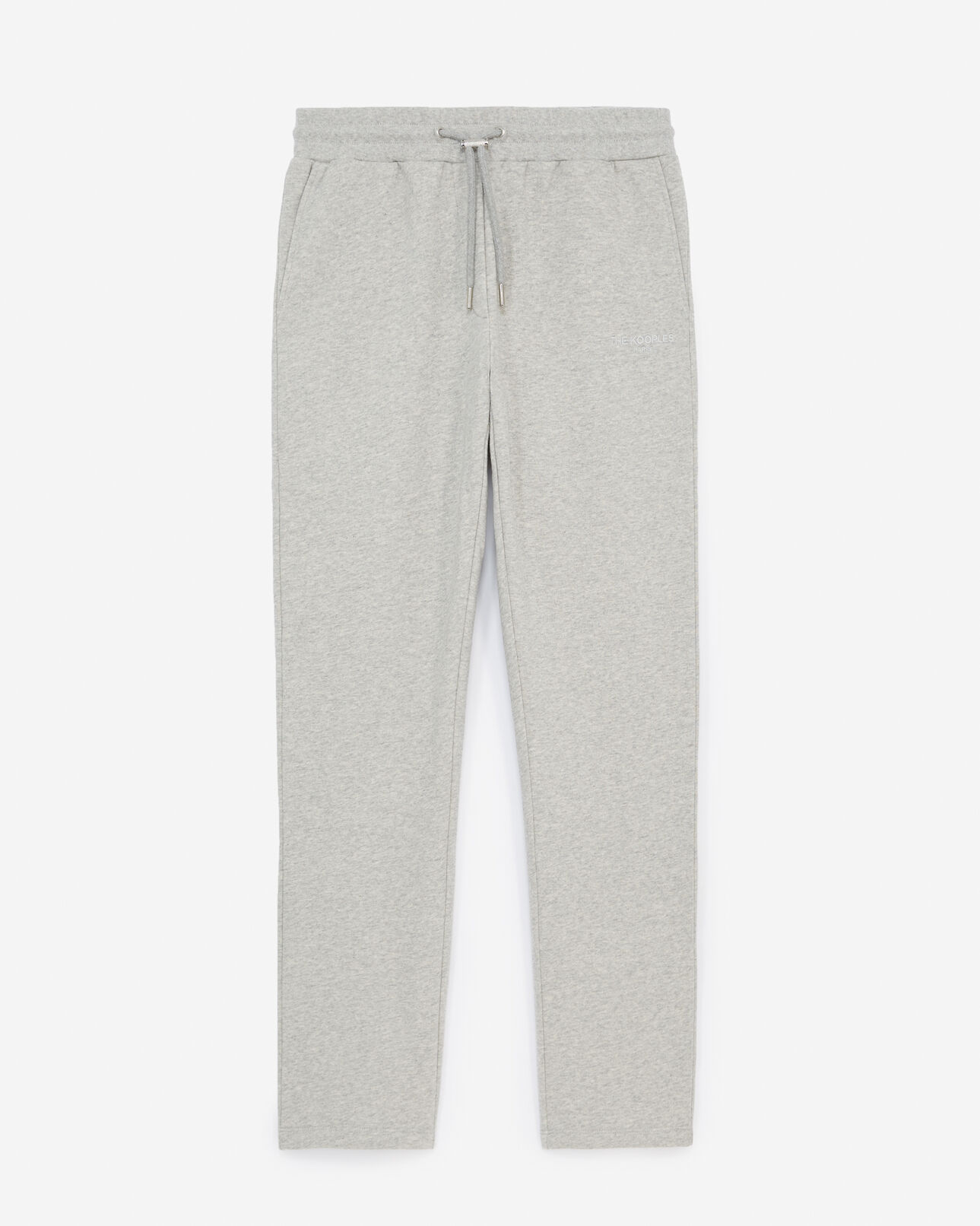 The Kooples FEMME LIGHT GREY MELANGE jogging gris clair coton coupe droite