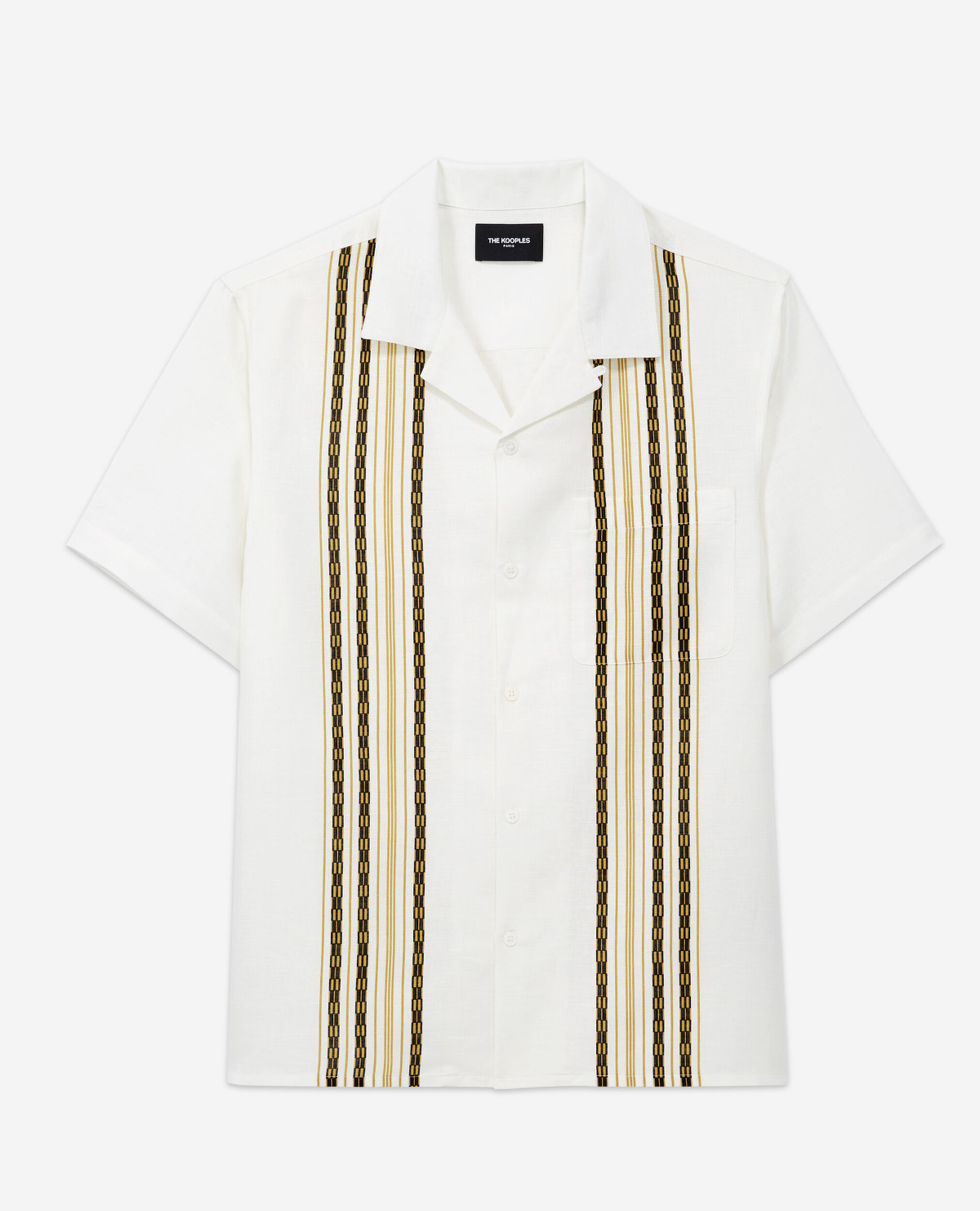 Camisa algodón motivo rayas verticales, WHITE - YELLOW, hi-res image number null