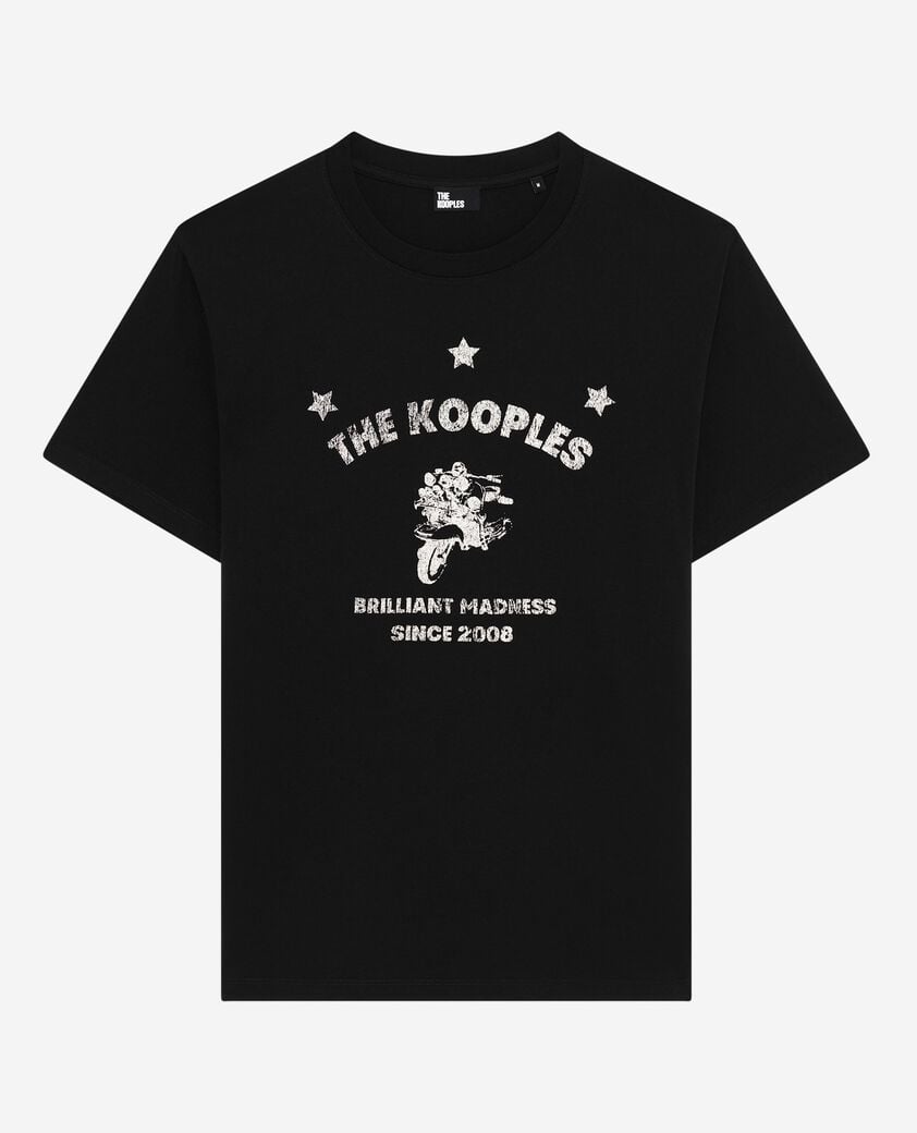 The Kooples MEN BLACK t-shirt with black screen print