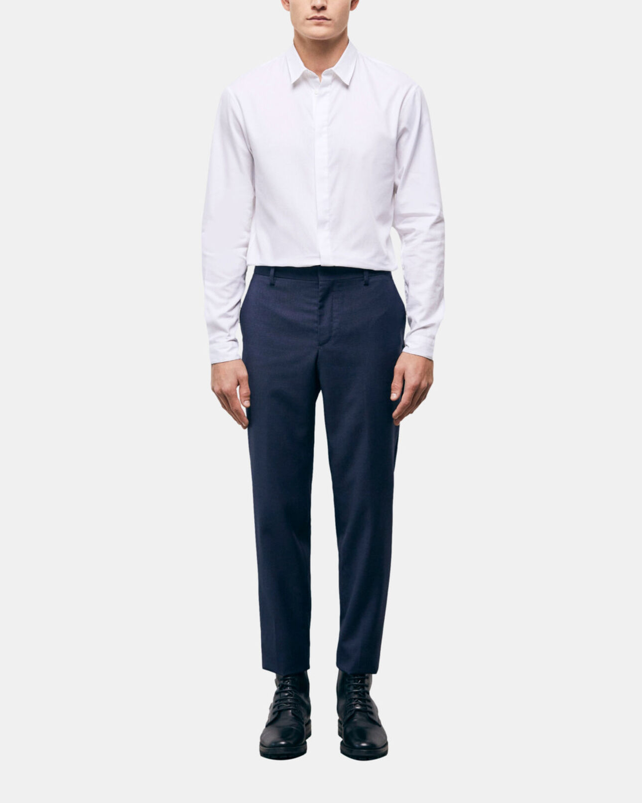 The Kooples MEN NAVY navy blue wool suit pants