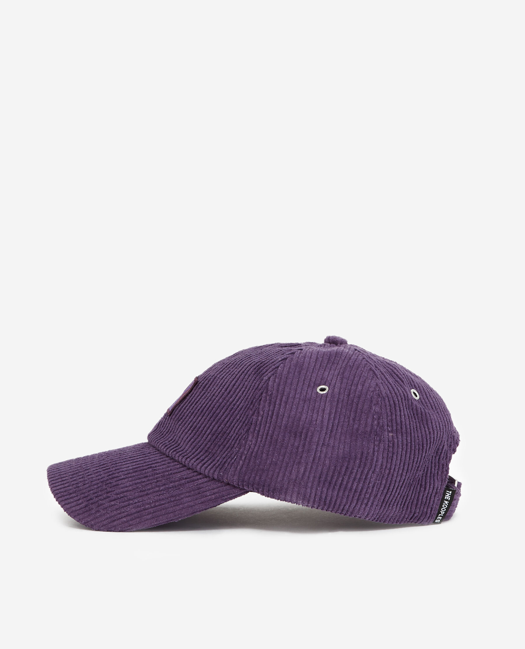 Purple corduroy cap with embroidered K logo