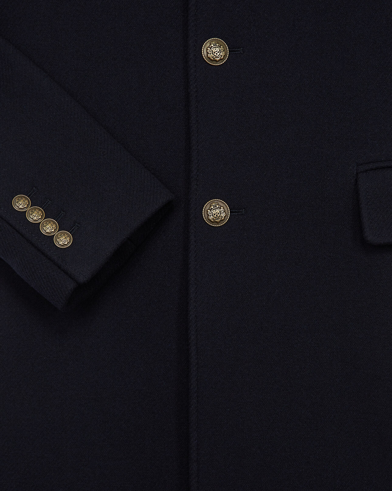 The Kooples MEN NAVY straight fit wool coat with martingale belt
