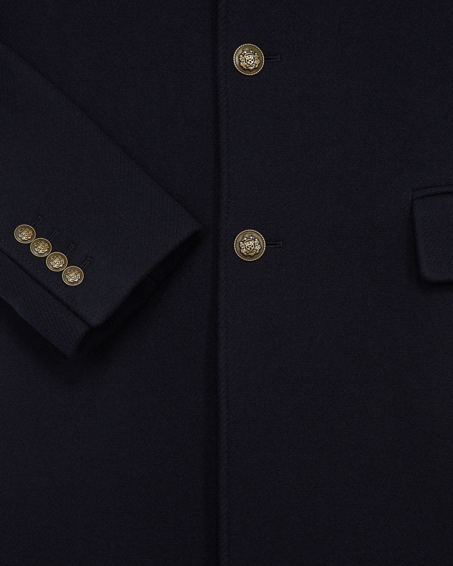 Straight fit wool coat with martingale belt, NAVY, hi-res image number null