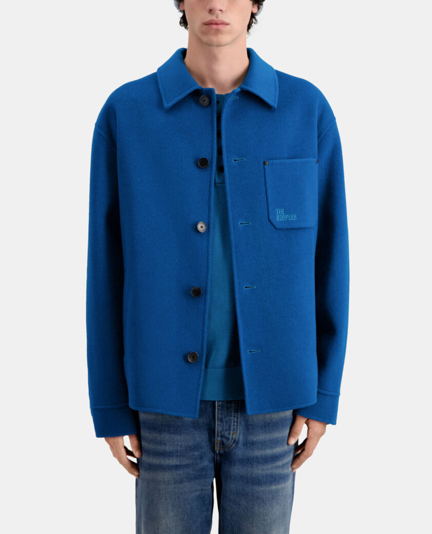 The Kooples HERREN MEDIUM BLUE blaue hemdjacke aus wolle