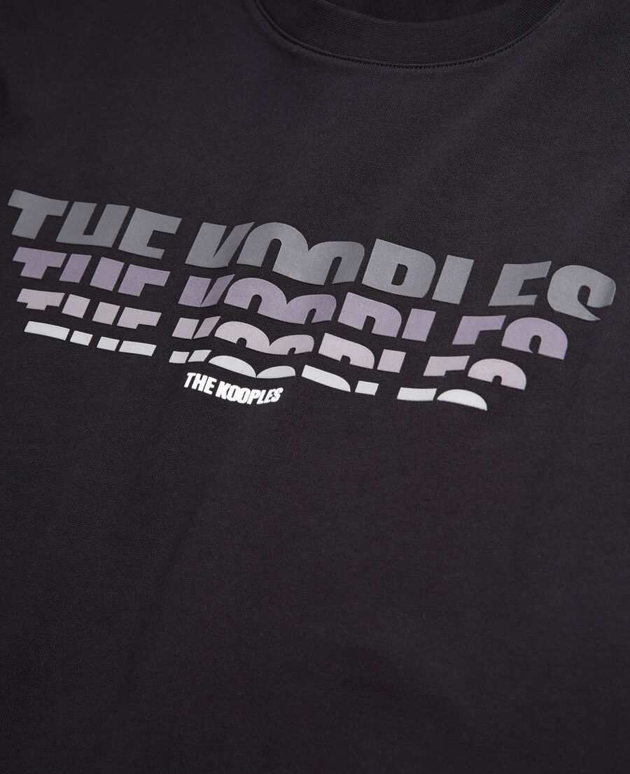 men's black t-shirt with color gradient logo serigraphy