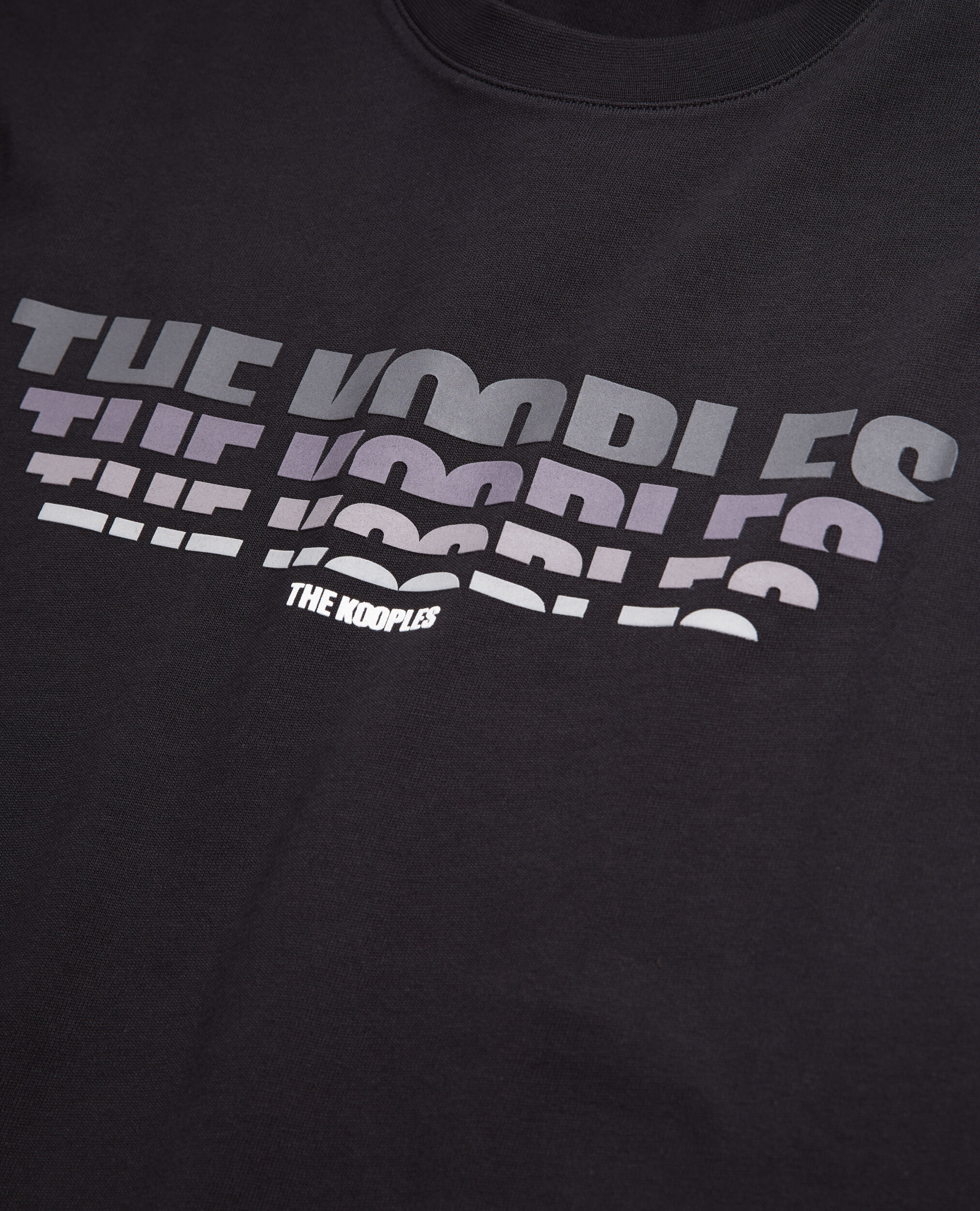 Men's black t-shirt with color gradient logo serigraphy, BLACK, hi-res image number null