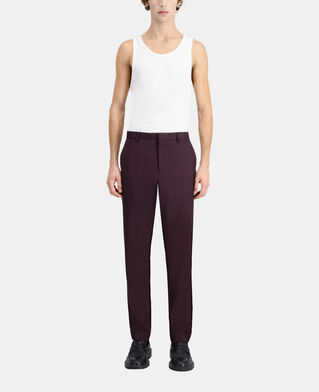 The Kooples H BORDEAUX burgundy checked wool suit trousers