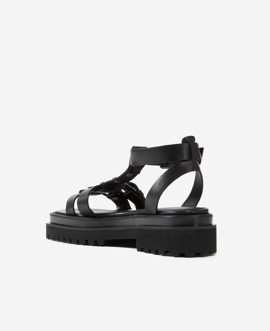 sandales à boucles noires