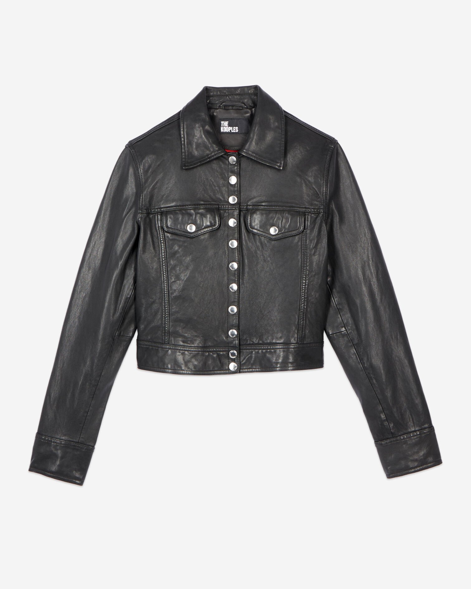 Black leather jacket, BLACK, hi-res image number null