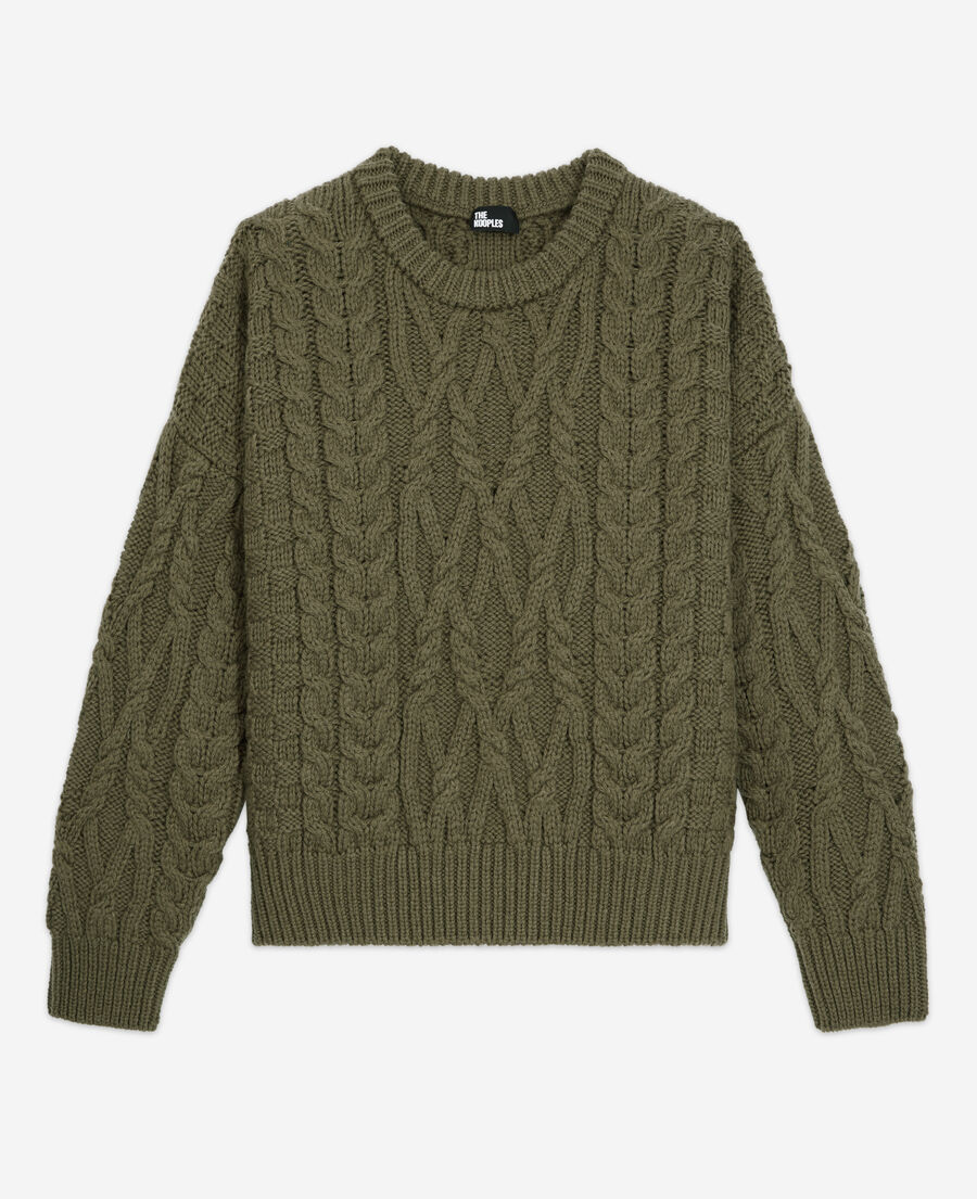 The Kooples WOMEN KAKI khaki wool sweater