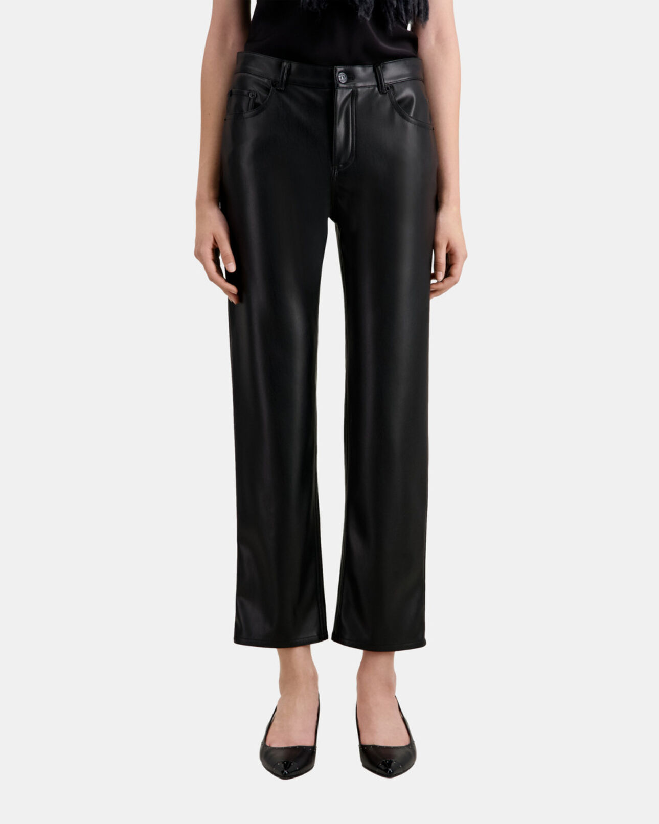 The Kooples FEMME BLACK pantalon noir effet cuir