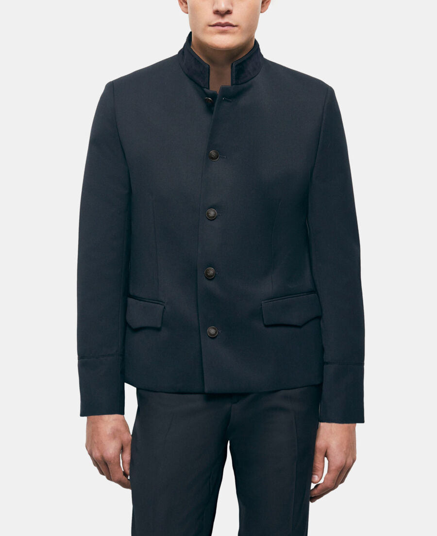chaqueta traje lana negra