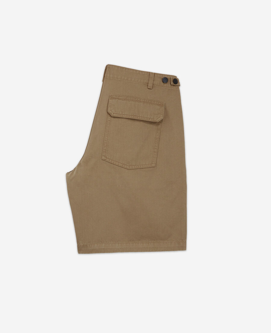 short beige coton long quatre poches
