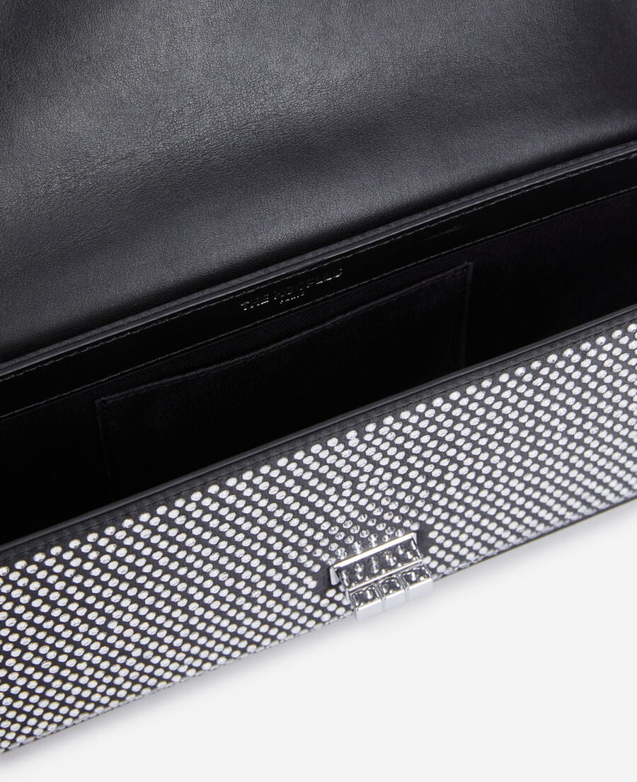 The Kooples WOMEN BLACK black nylon rhinestone clutch bag