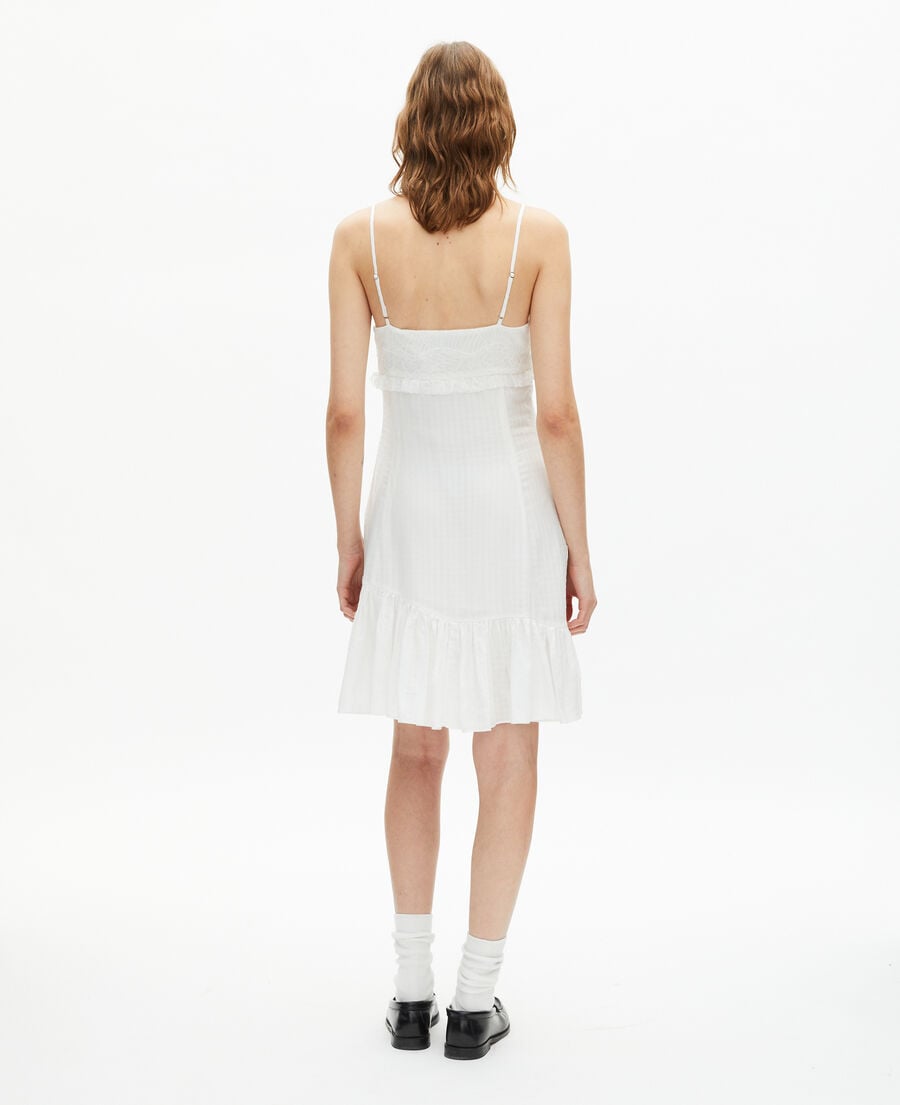 The Kooples DAMEN ECRU kurzes kleid mit ecrufarbener spitze