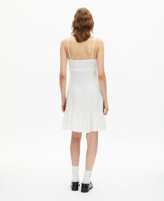 The Kooples WOMEN ECRU short dress with ecru lace