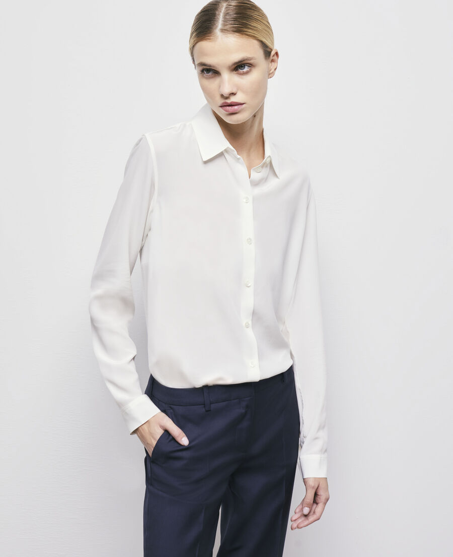 camisa seda blanca