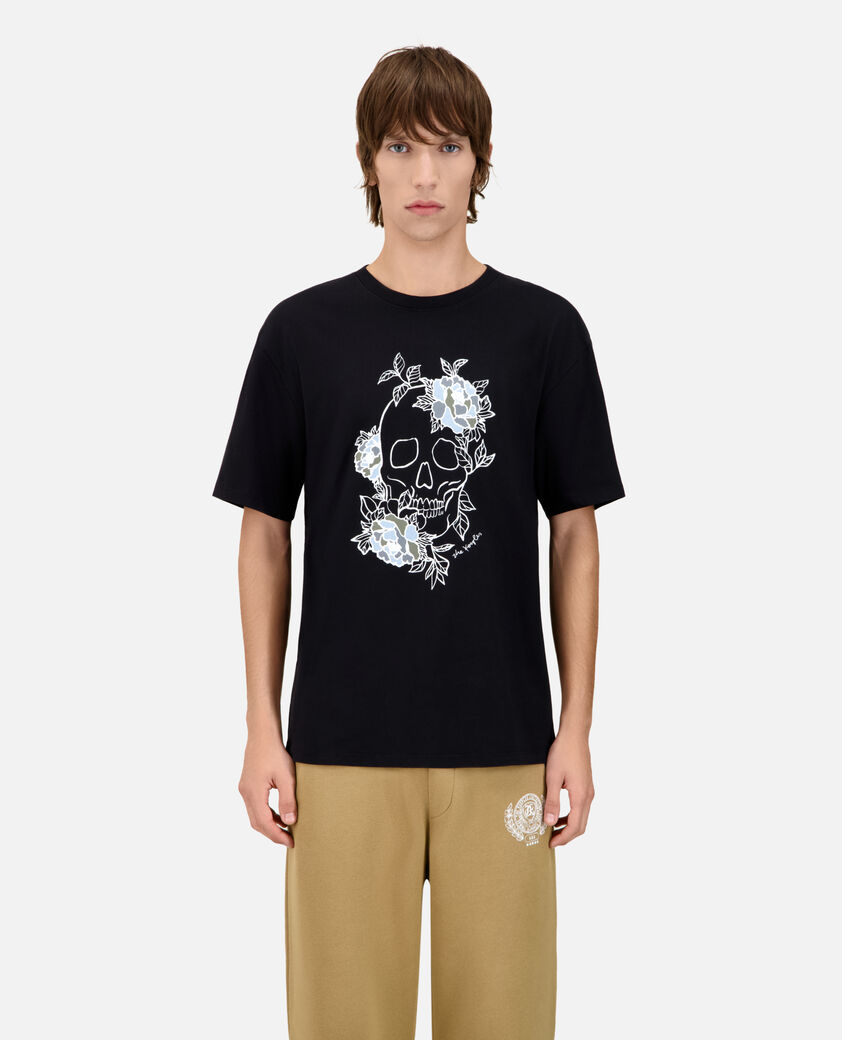 The Kooples HOMME BLACK WASHED t-shirt avec s&eacute;rigraphie noir