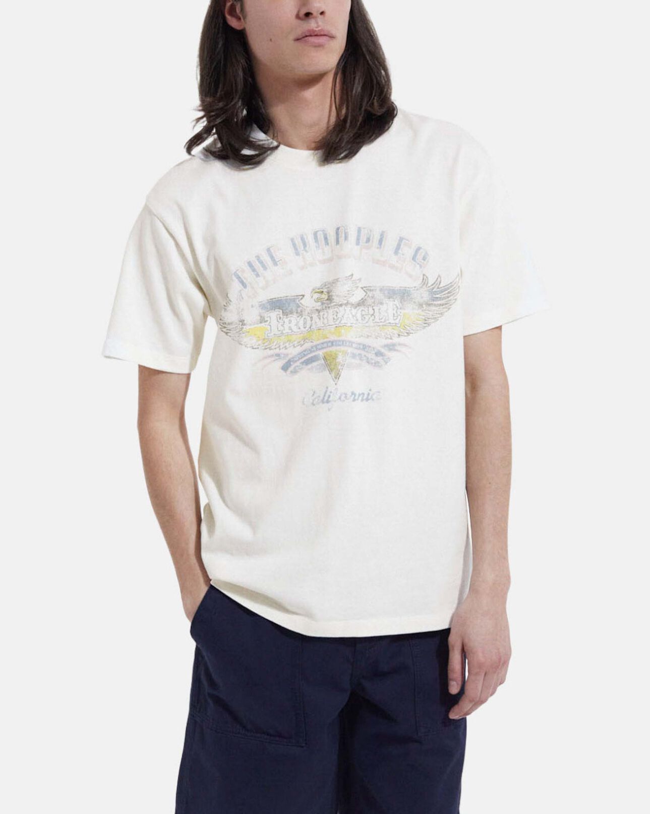 The Kooples HOMBRE ECRU camiseta blanco crudo algodón águila redondo