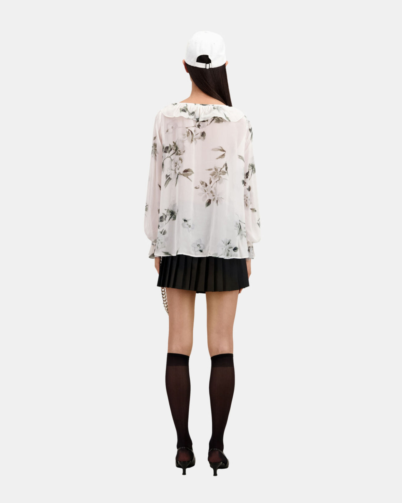 The Kooples WOMEN ECRU printed top with ruffles
