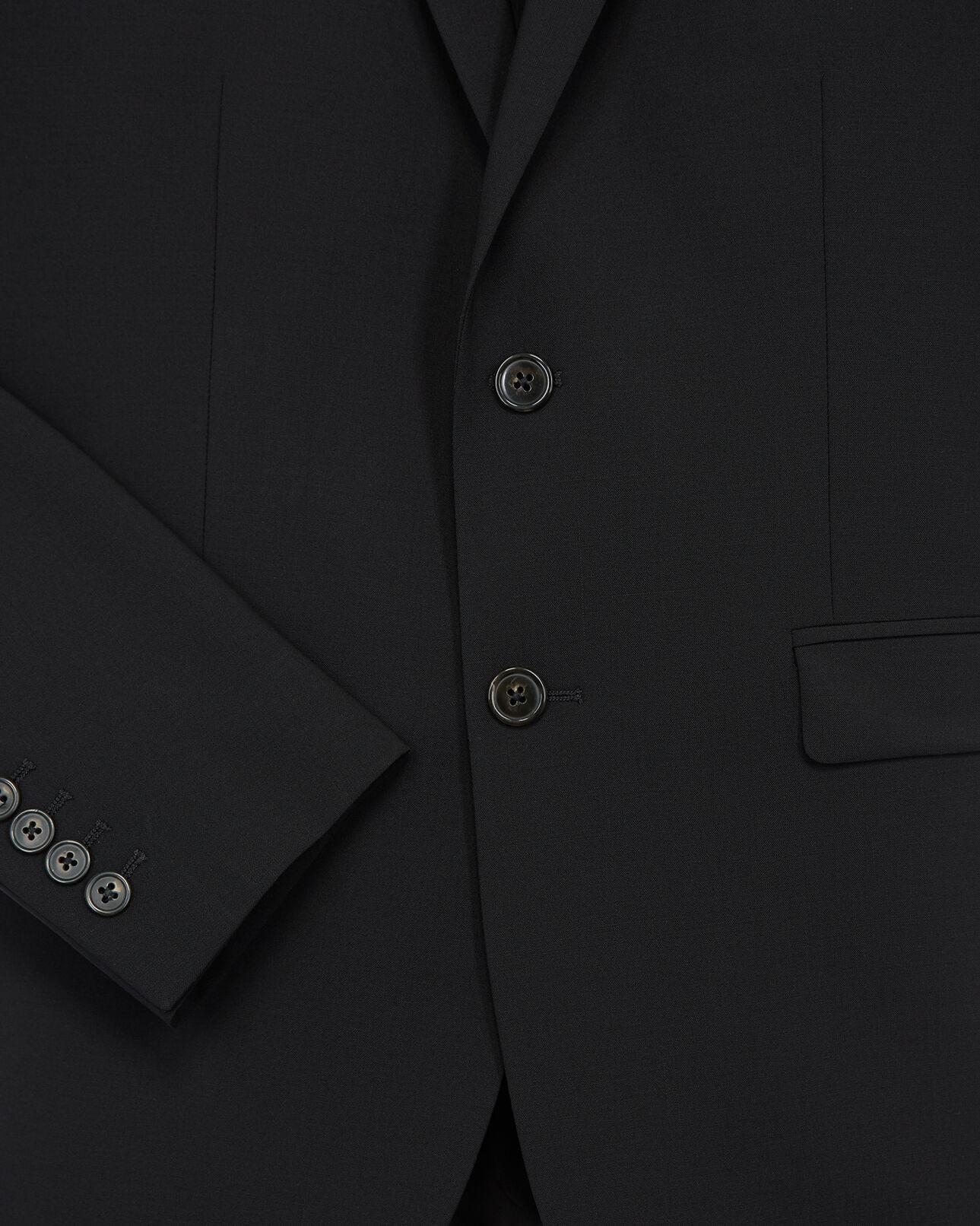 The Kooples MEN BLACK slim-fit black wool suit jacket