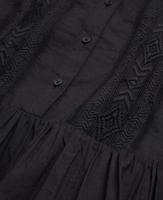 The Kooples WOMEN BLACK long black embroidered dress