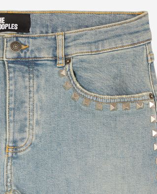 The Kooples FEMME BABY BLUE jean slim long avec studs bleu