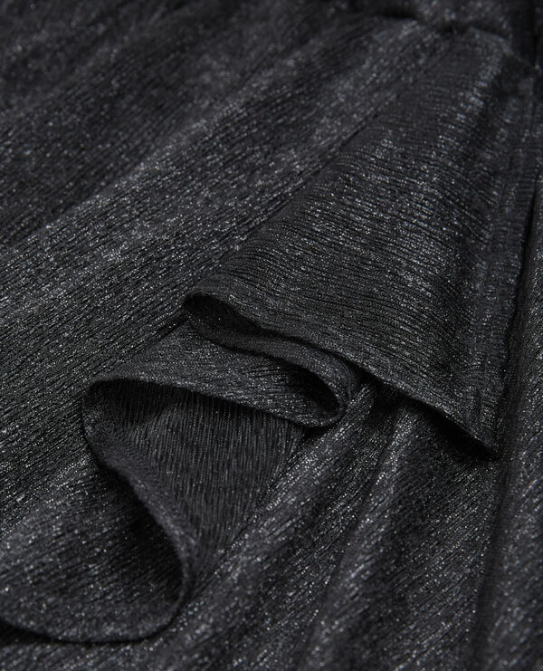 robe portefeuille noire à détail drapé