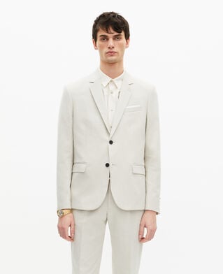 The Kooples H ECRU ecru cotton - linen suit jacket