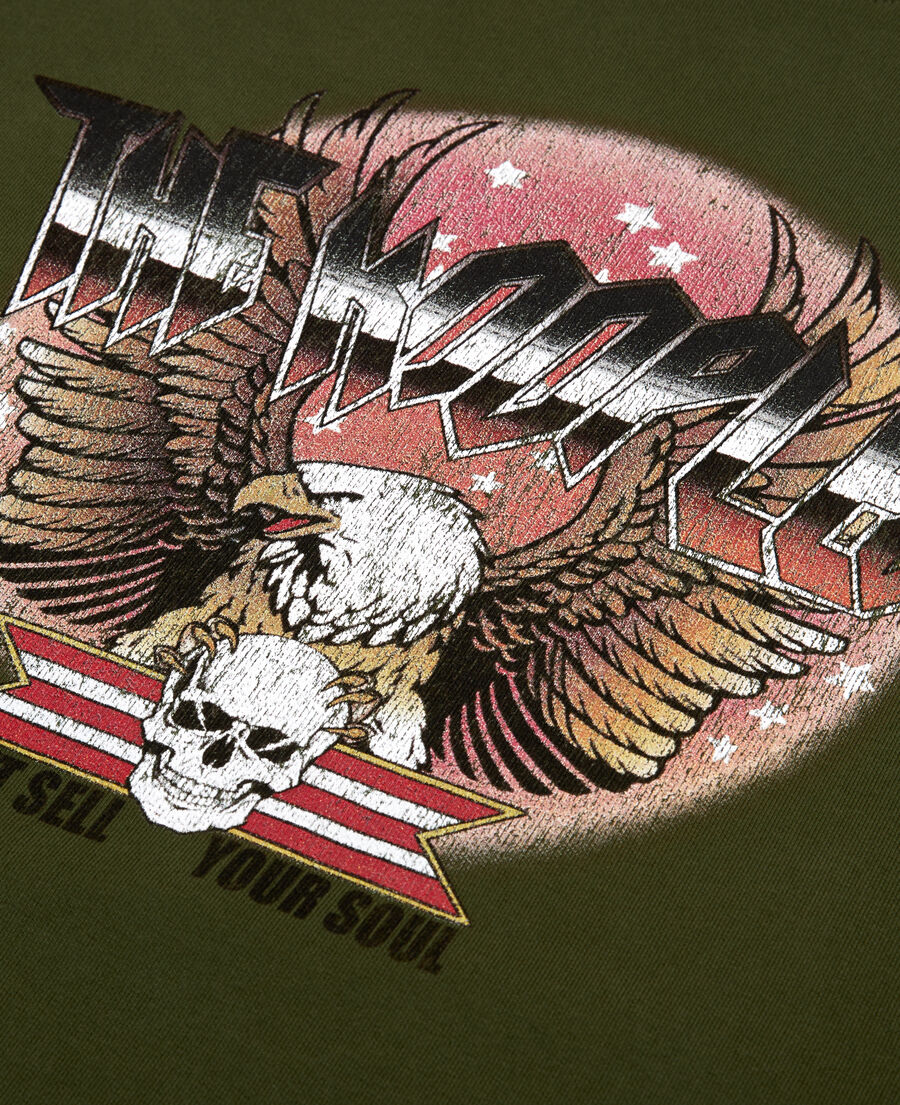 sudadera caqui serigrafía rock eagle