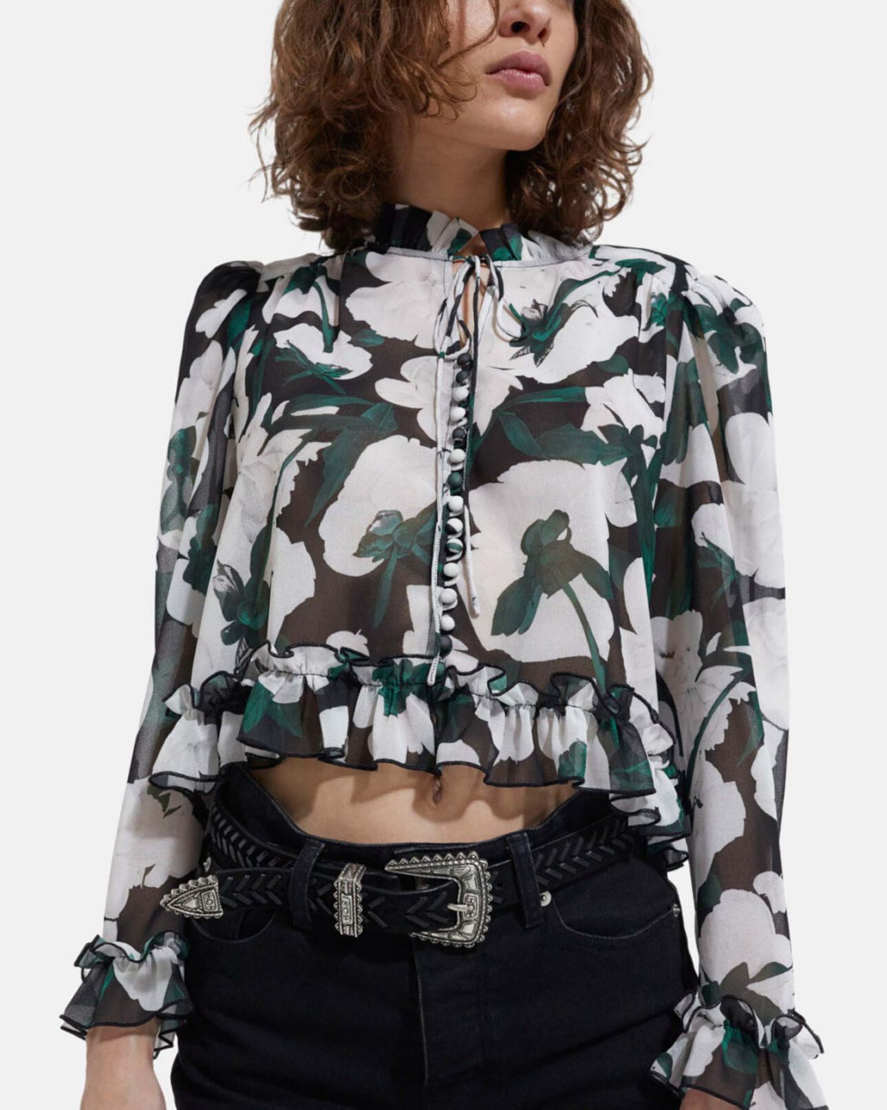 The Kooples WOMEN ECRU printed blouse