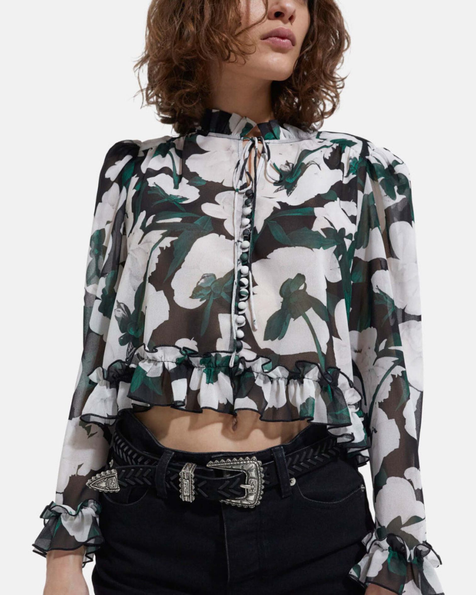 Printed blouse, ECRU, hi-res image number null