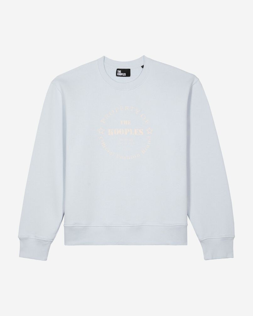 The Kooples FEMME LIGHT BLUE sweathshirt avec sérigraphie bleu clair