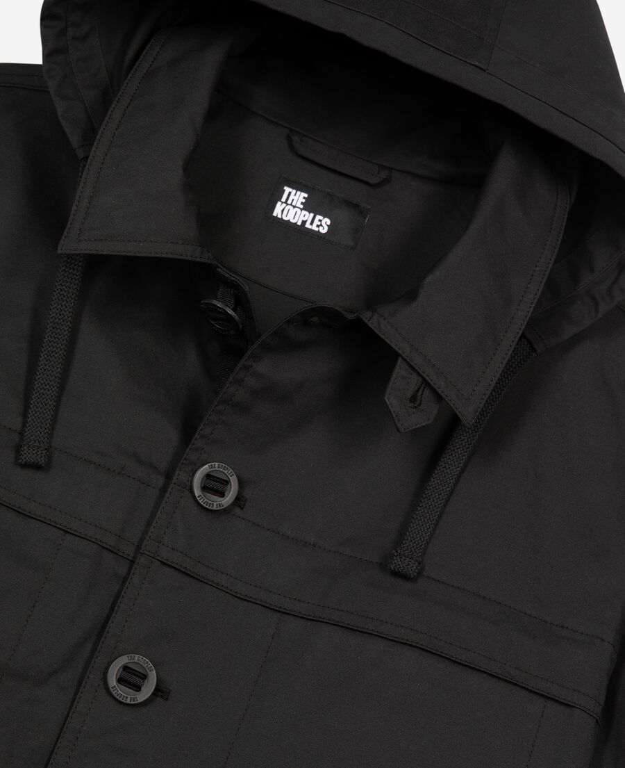 The Kooples HERREN BLACK kurzer parka mit kapuze schwarz