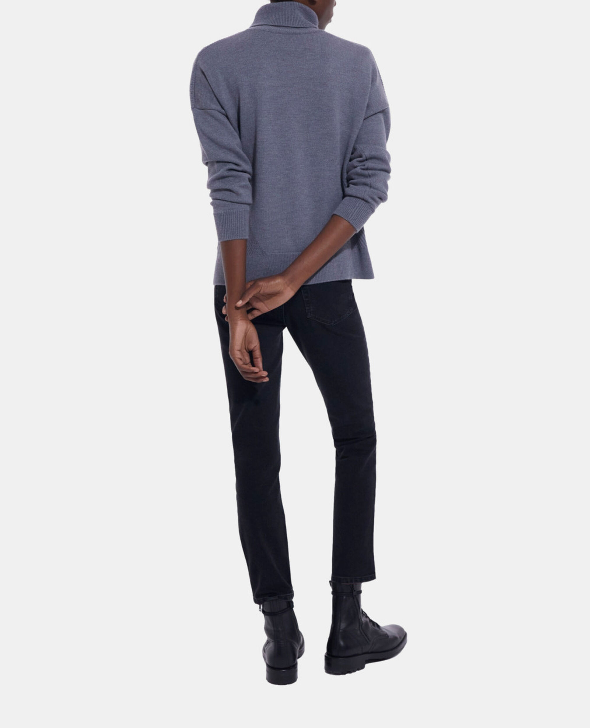 Gray wool sweater, MIDDLE GREY, hi-res image number null