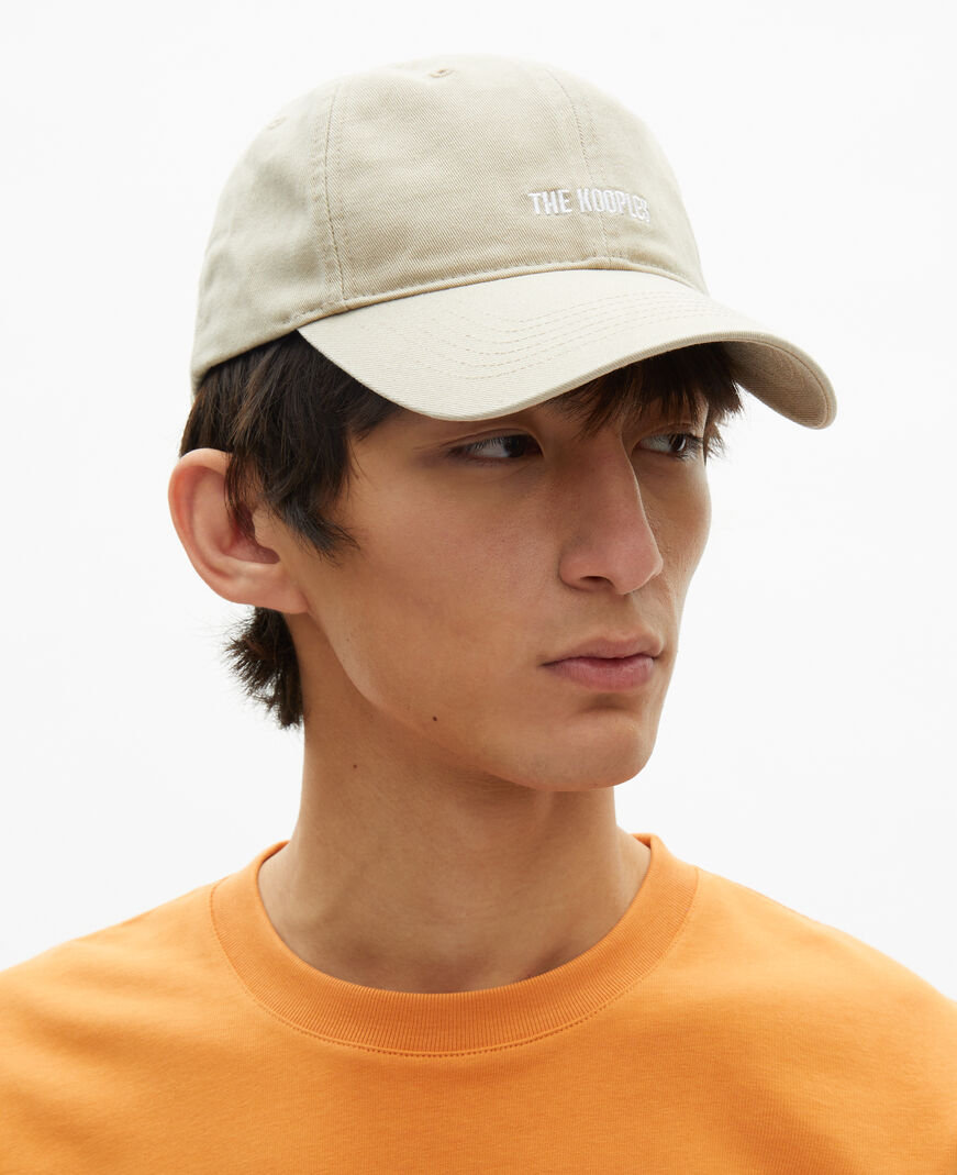 The Kooples MIXED BEIGE TAUPE beige embroidered logo cap