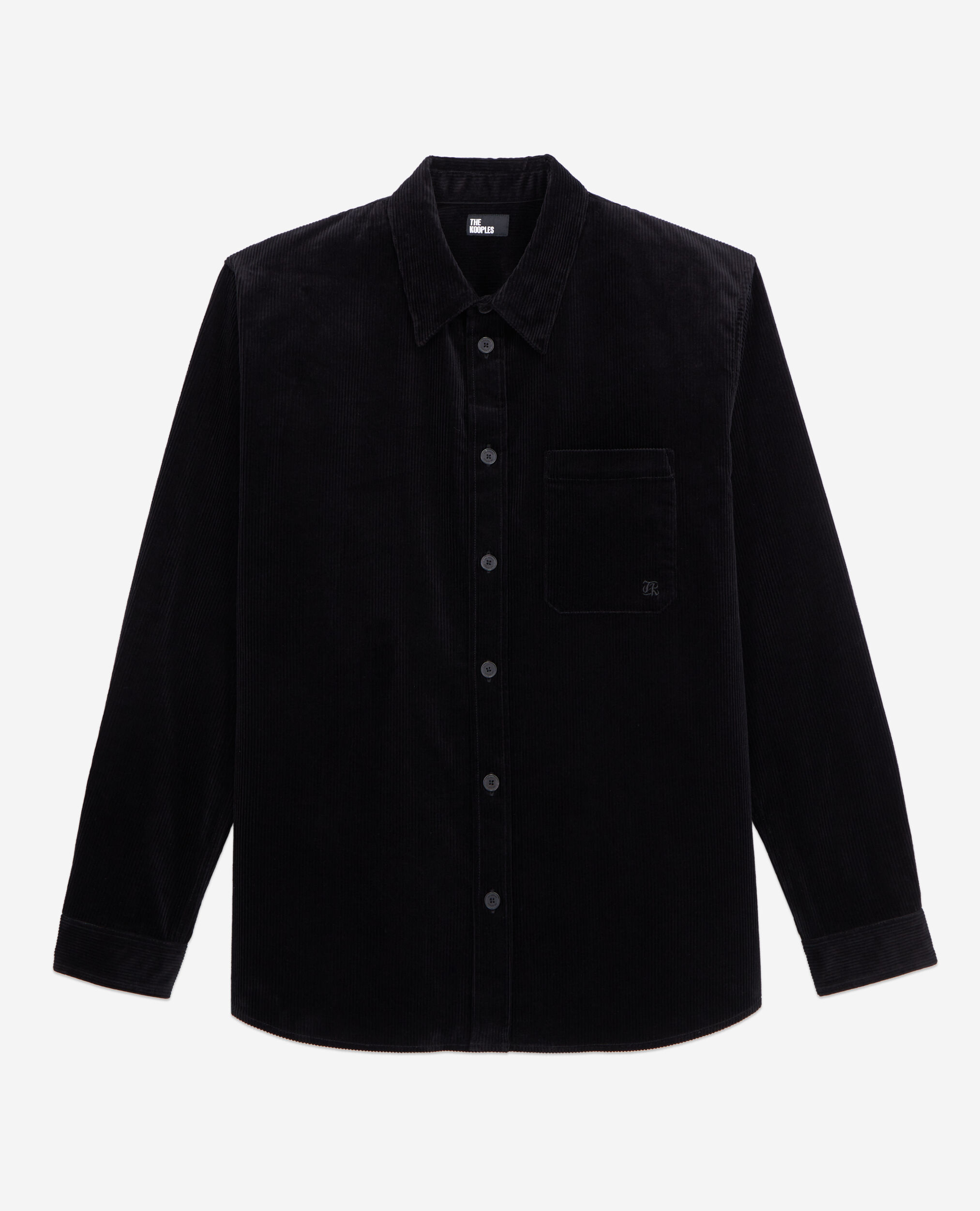 Chemise noire en velours côtelé, BLACK, hi-res image number null